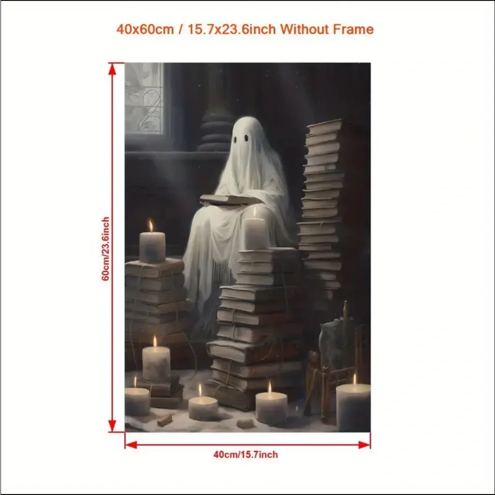 Canvas Poster Printed Painting The‎ Ghost Reading By The Window Unframed 40x60cm